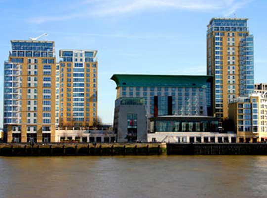 Canary Riverside, with its five-star hotel and health spa, is one of the prime sites near Canary Wharf, in London's Docklands