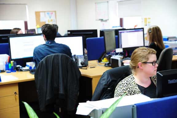 The FirstPort accounts department in action. The company is the largest property manager in the UK